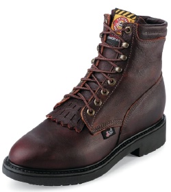 Justin 769 Men's Double Comfort Collection Work Boot with Briar Pitstop Leather Foot and a Round Toe