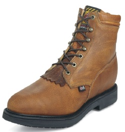 Justin 770 Men's Double Comfort Collection Work Boot with Copper Caprice Leather Foot and a Round Toe