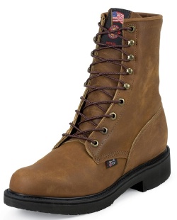 Justin 794 Men's Double Comfort Collection Work Boot with Aged Bark Leather Foot and a Round Toe