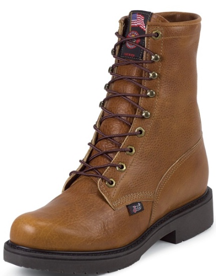 Justin 796 Men's Double Comfort Collection Work Boot with Caprice Leather Foot and a Round Toe