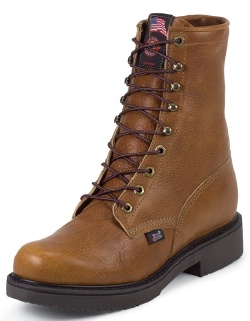Justin 797 Men's Double Comfort Collection Work Boot with Copper Caprice Leather Foot and a Round Steel EH Rated Toe