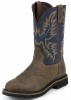 Justin WK4666 Men's Stampede Collection Work Boot with Copper Kettle Rowdy Leather Foot, Perfed Saddle and a Stampede Round Steel Toe