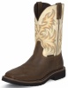Justin WK4684 Men's Stampede Collection Work Boot with Copper Kettle Rowdy Leather Foot and a Stampede Square Steel Toe