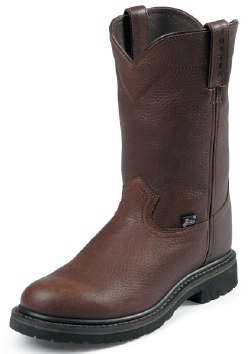 Justin WK4921 Men's Worker 2 Collection Work Boot with Brown Trapper Cowhide Leather Foot and a Wide Round Steel Toe