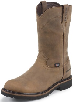 Justin WK4960 Men's Worker 2 Collection Work Boot with Wyoming Waterproof Leather Foot and a Wide Round Toe