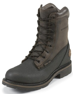 Justin WK840 Men's Work Tek Collection Work Boot with Black TecTuff Leather Foot and a Wide Round Steel Toe