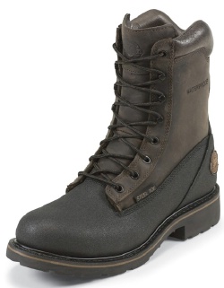 Justin WK840 Men's Work Tek Collection Work Boot with Black TecTuff Leather Foot and a Wide Round Steel Toe