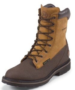 Justin WK861 Men's Work Tek Collection Work Boot with Brown TecTuff Leather Foot and a Wide Round Steel Toe