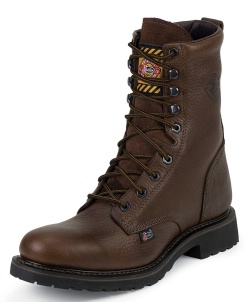Justin WK921 Men's Worker 2 Collection Work Boot with Brown Trapper Cowhide Leather Foot and a Wide Round Steel Toe