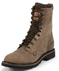 Justin WK961 Men's Worker 2 Collection Work Boot with Wyoming Waterproof Leather Foot and a Wide Round Steel Toe