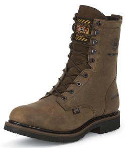 Justin WK980 Men's Worker 2 Collection Work Boot with Wyoming Waterproof Leather Foot and a Wide Round Toe