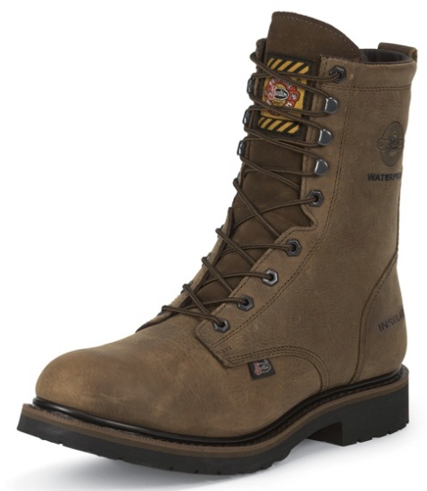 Justin work boots steel toe waterproof on sale