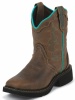Justin 2900JR Kids Gypsy Western Boot with Tan Jaguar Cowhide Foot and a Wide Square Toe