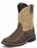 Justin 4683JR Kids Gypsy Western Boot with Waxy Brown Cowhide Foot and a Wide Square Toe