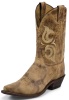 Justin BR103 Men's Bent Rail Western Boot with Puma Tan Foot and a Pointed Snip Toe