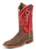 Justin BR310 Men's Bent Rail Western Boot with Old Map Cowhide Foot and a Double Stitched Wide Square Toe