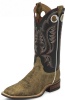 Justin BR353 Men's Bent Rail Western Boot with Brown Bomber Cowhide Foot and a Broad Square Toe With Double Stitched Welt