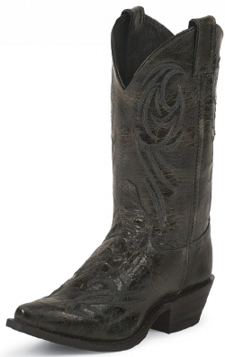 Justin BRL110 Ladies Bent Rail Western Boot with Glazed Black Puma Foot and a Pointed Snip Toe