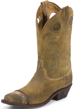 Justin BRL627 Ladies Bent Rail Western Boot with Sand Leather Foot and a Medium Square Toe With Butt Seam