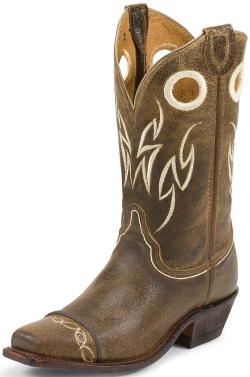 Justin BRL628 Ladies Bent Rail Western Boot with Cafe' Desperado Foot and a Medium Square Toe With Butt Seam