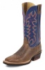 Justin 7041 Men's Q Crepe Boot with Mocha Arizona Cow Foot and a Double Stitched Wide Square Toe