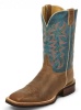 Justin 7046 Men's Q Crepe Boot with Mocha Arizona Cow Foot and a Double Stitched Wide Square Toe