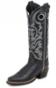 Justin BR700 Men's Bent Rail Boot with Black Superior Cow Foot and a Punchy Square Toe