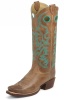 Justin BR701 Men's Bent Rail Boot with Tan Arizona Cow Foot and a Punchy Square Toe