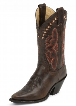 Justin L4301 Ladies Fashion Boot with Testa Torino Cow Foot and a Narrow Snipped Toe