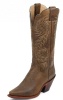 Justin L4332 Ladies Fashion Boot with Tan Damiana Cow Foot and a Narrow Snipped Toe