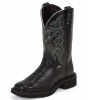Justin L9993 Ladies Gypsy Boot with Black Pearl Print Cow Foot and a Fashion Round Toe