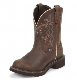 Justin L9995 Ladies Gypsy Boot with Café Brown Apache Cow Foot and a Fashion Round Toe