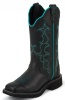Justin L2902 Ladies Gypsy Western Boot with Black Crazy Horse Cowhide Foot and a Wide Square Toe