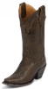 Justin L4352 Ladies Fashion Western Boot with Bronze Granite Cowhide Foot with Studs and a Narrow Rounded Toe