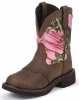 Justin L9610 Ladies Gypsy Western Boot with Aged Bark Cowhide Foot with Perfed Saddle and a Fashion Round Toe