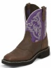 Justin L9612 Ladies Gypsy Western Boot with Copper Kettle Cowhide Foot with Perfed Saddle and a Fashion Round Toe