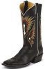 Justin VJ250 Men's Vintage Western Boot with Black Burnished Cowhide Foot and a Wide Square Toe