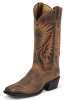 Justin VJ251 Men's Vintage Western Boot with Chocolate Vintage Cowhide Foot and a Wide Square Toe