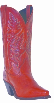 Laredo 51059 for $119.99 Ladies Madison Collection Western Boot with Burnt Orange Cowhide Leather Foot and a Square Snip Toe