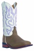 Laredo 5621 for $109.99 Ladies Mesquite Collection Stockman Boot with Tan Distressed Cowhide Leather Foot and a Double Stitched Broad Square Toe