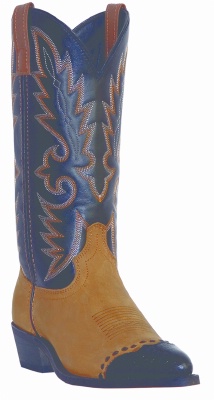 Laredo 6784 for $109.99 Men's Flagstaff Collection Western Boot with Brown Distressed with Wingtip Leather Foot and a Narrow Round Toe
