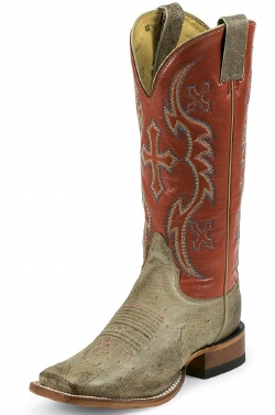 Nocona LD8906 Ladies Exotic Western Boot with Mink Vintage Smooth Ostrich Foot and a Wide Square Toe