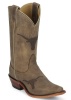 Nocona LDUT11 Ladies Collegiate Western Boot with Ponteggio Leather Foot with Ponteggio Natural Distressed Leather Lazer Applied Logo, Narrow Snip Toe