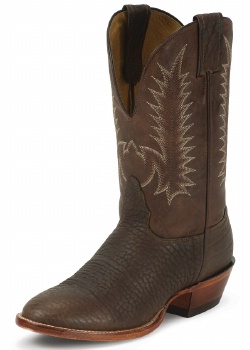 Nocona MD3017 Men's Bull Shoulder Western Boot with Walnut Apache Bullhide Foot and a Wide Square Toe