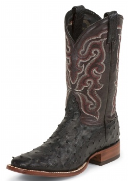 Nocona MD6501 Men's Exotic Western Boot with Black Full Quill Ostrich Foot and a Wide Square Toe