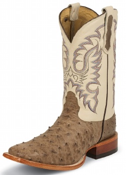 Nocona MD6505 Men's Exotic Rancher Boot with Antique Mink Vintage Full Quill Ostrich Foot and a Wide Square Toe