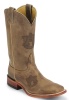 Nocona MDAUB12 Men's Collegiate Western Boot with Ponteggio Leather Foot with Ponteggio Natural Distressed Leather Lazer Applied Logo, Wide Square Toe