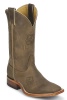 Nocona MDLSU12 Men's Collegiate Western Boot with Ponteggio Leather Foot with Ponteggio Natural Distressed Leather Lazer Applied Logo, Wide Square Toe