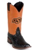 Nocona MDOSU02 Men's Collegiate Western Boot with Black Full Quill Ostrich Foot, Wide Square Toe