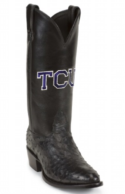 Nocona MDTCU03 Men's Collegiate Western Boot with Black Full Quill Ostrich Foot, Medium Round Toe